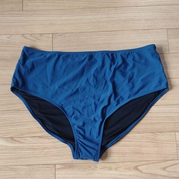 Other - Blue Green Full Coverage High Waisted Bikini Bottoms Size 3X